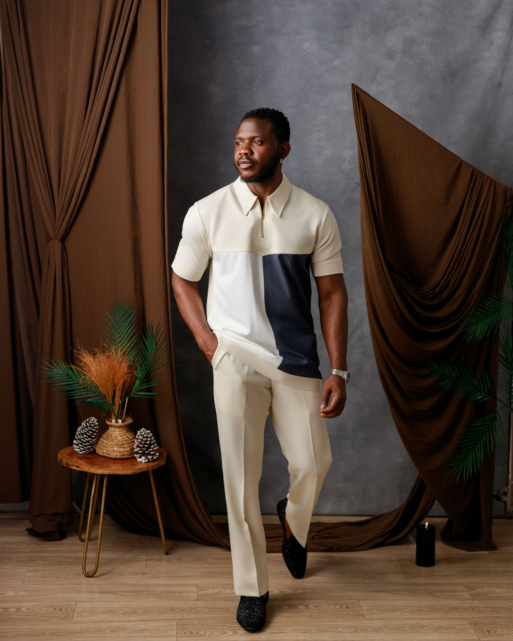 Patch Two Piece Native Set | Beige