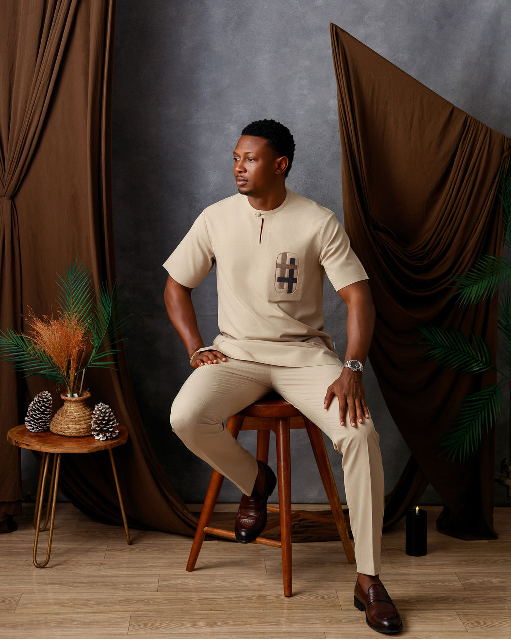 Texture Two Piece Native Set | Beige