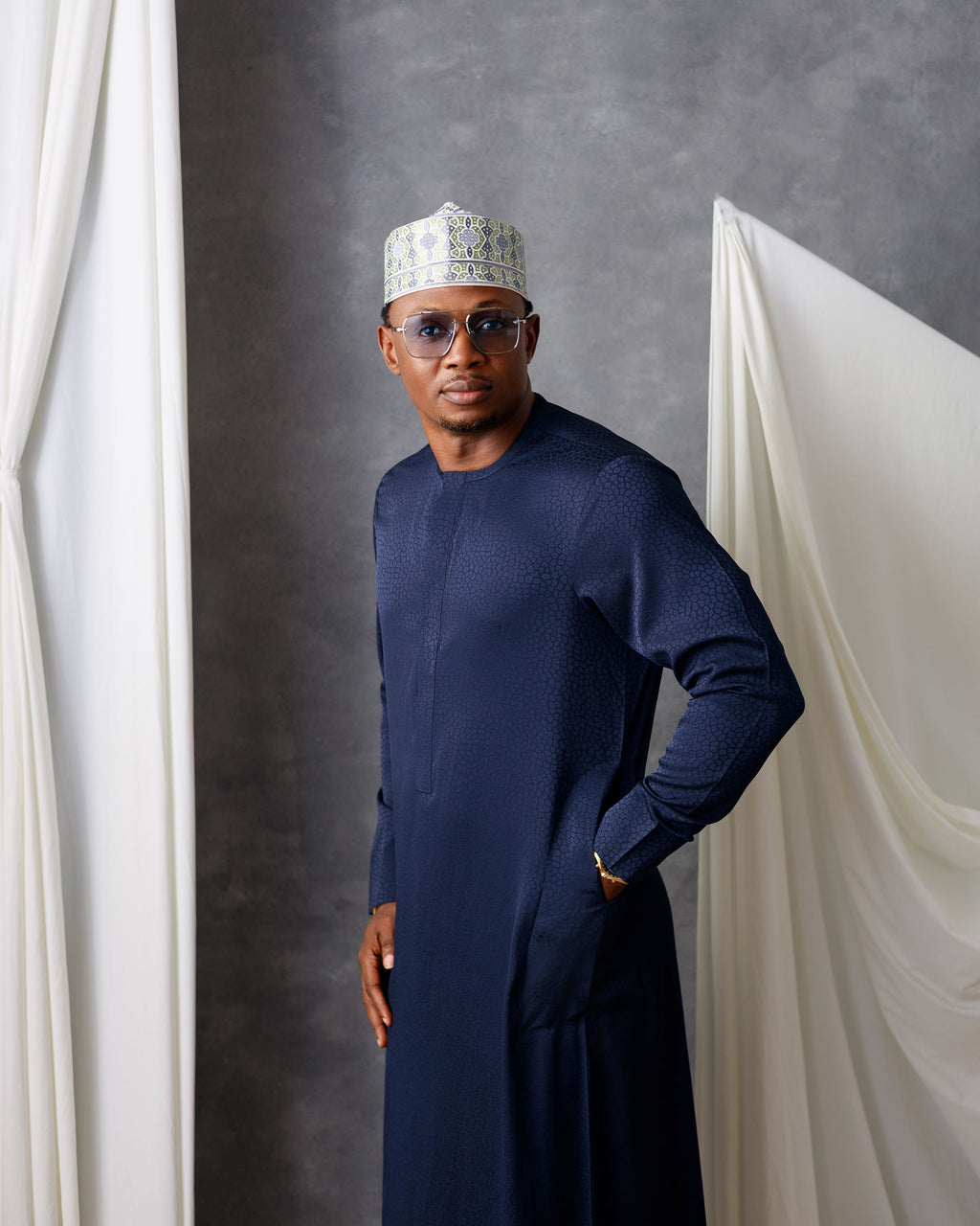 Royal Jalabia for Men | Navy Blue