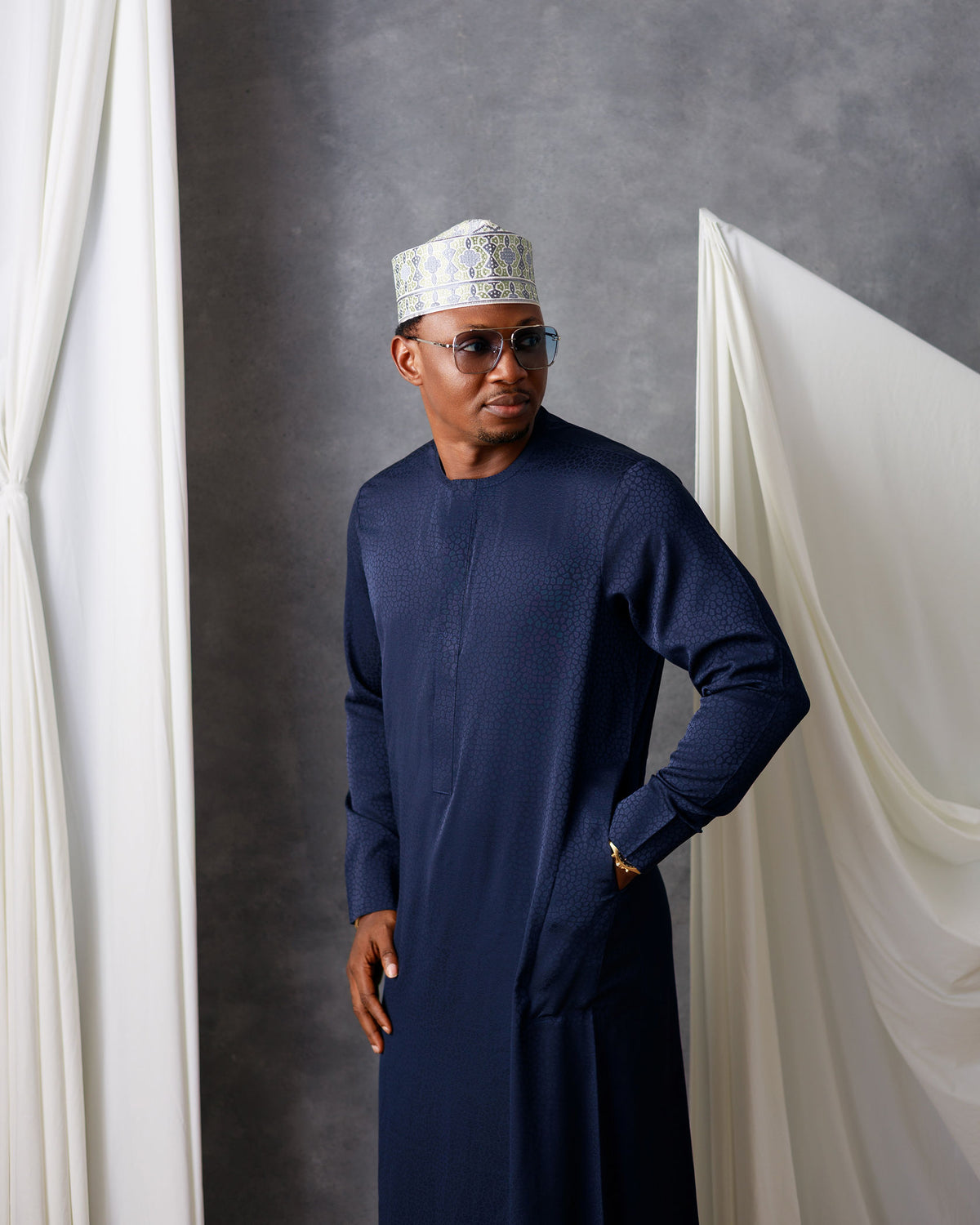 Royal Jalabia for Men | Navy Blue