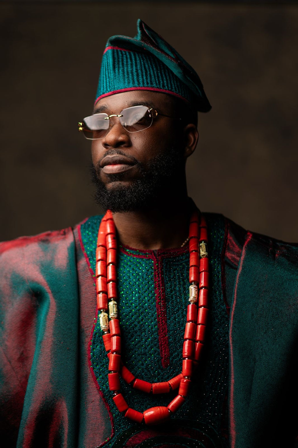 Emsemble Bespoke Agbada | Wine