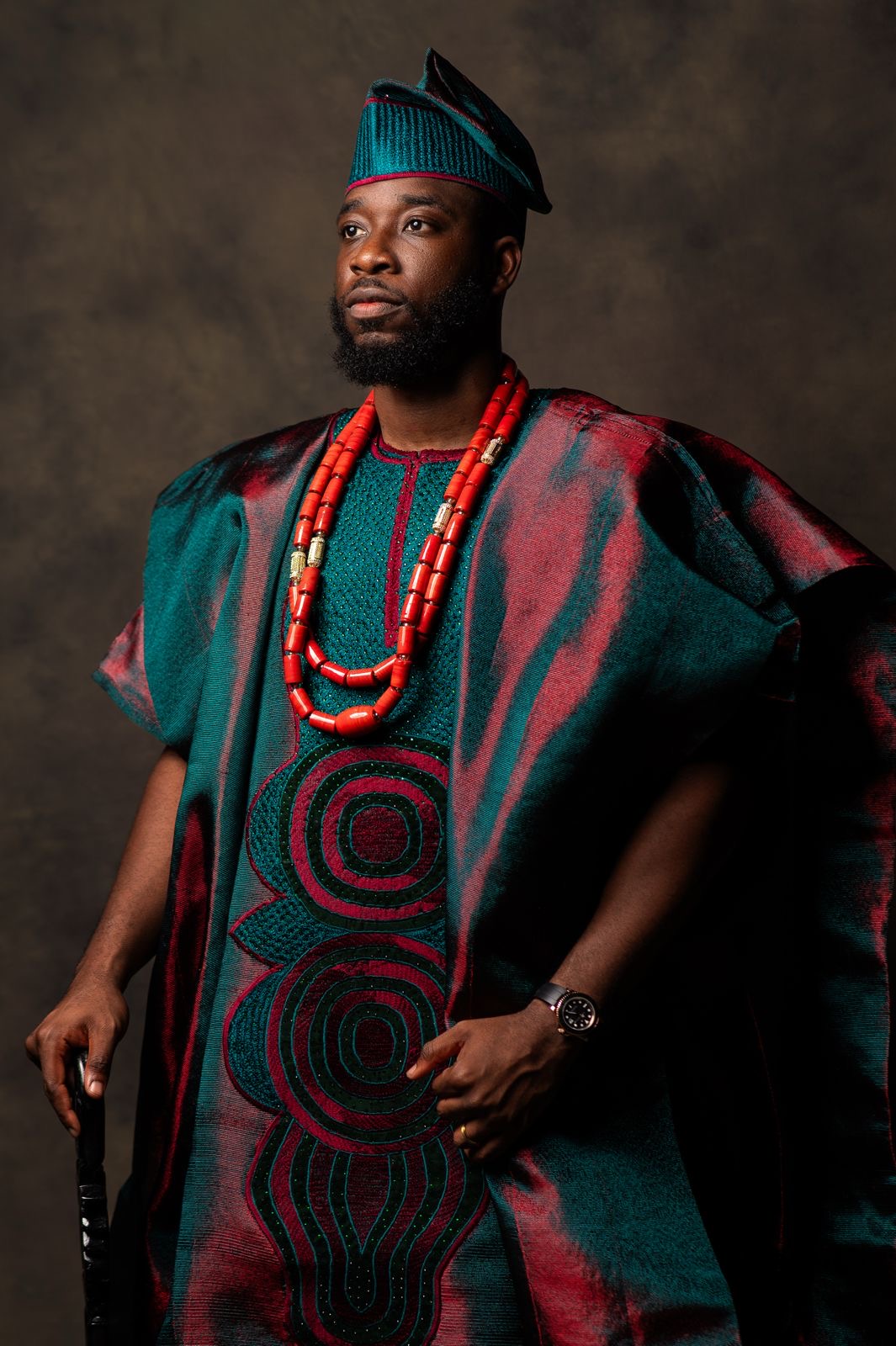 Emsemble Bespoke Agbada | Wine