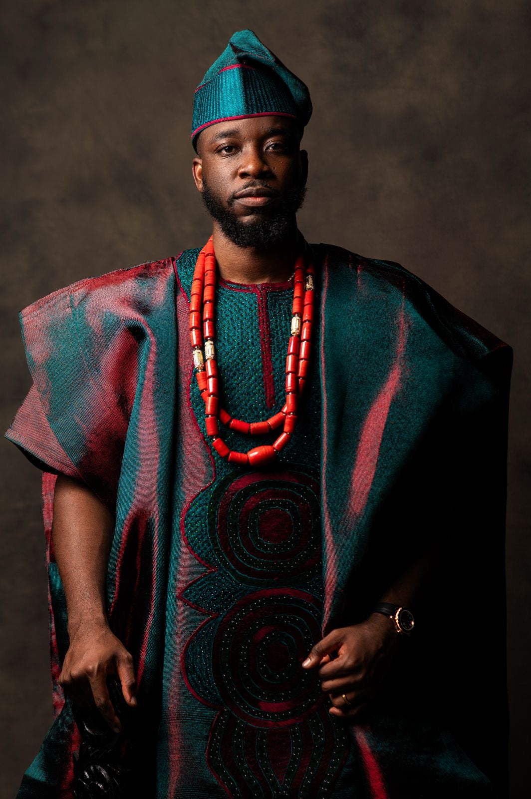 Emsemble Bespoke Agbada | Wine