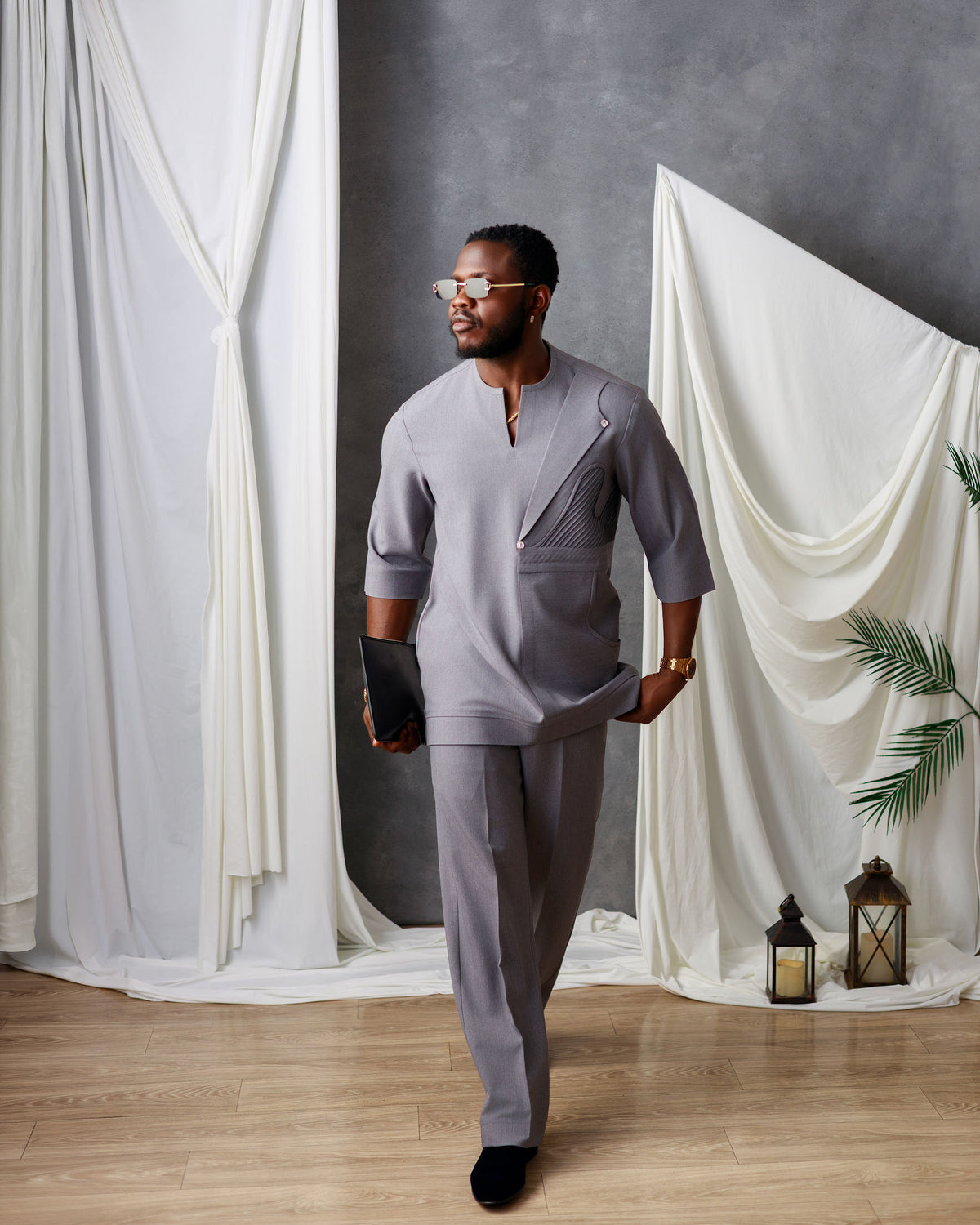 Linen Two Piece Native Set | Beige